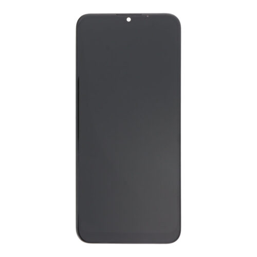 Screen Replacement With Frame for Motorola Moto G8 Power Lite Black Premium(Third Party Glued)