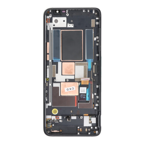 Screen Replacement With Frame for Asus ROG Phone 5s/ROG Phone 5s Pro Black Premium(Third Party Glued)