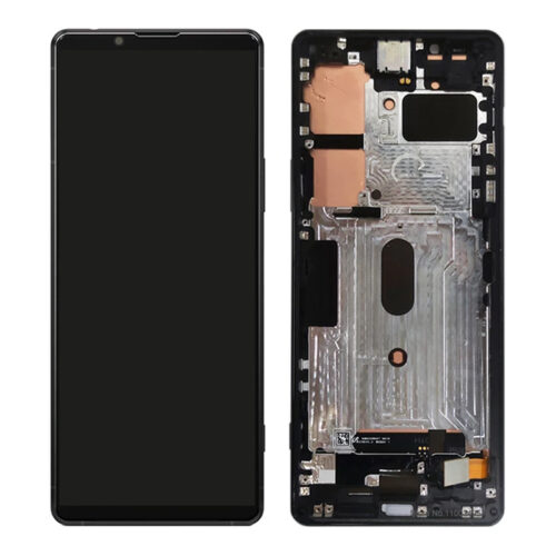 Screen Replacement With Frame for Sony Xperia 1 II Black Premium(Third Party Glued)