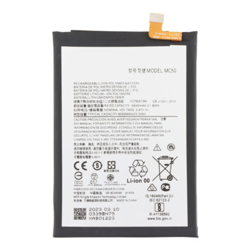 MC50 6000mAh Battery + Battery Adhesive for Motorola Moto G9 Power/Moto G60/Moto G40 Fusion/Nokia G60 5G/Lenovo K12 Pro XT2091-8 OEM