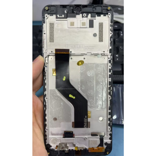 Screen Replacement With Frame for Oukitel C19 pro Black Premium(Third Party Glued)