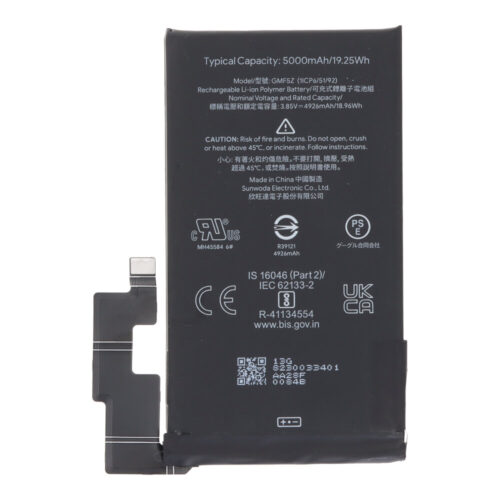GMF5Z 5000mAh Battery + Battery Adhesive for Google Pixel 7 Pro Premium without Logo