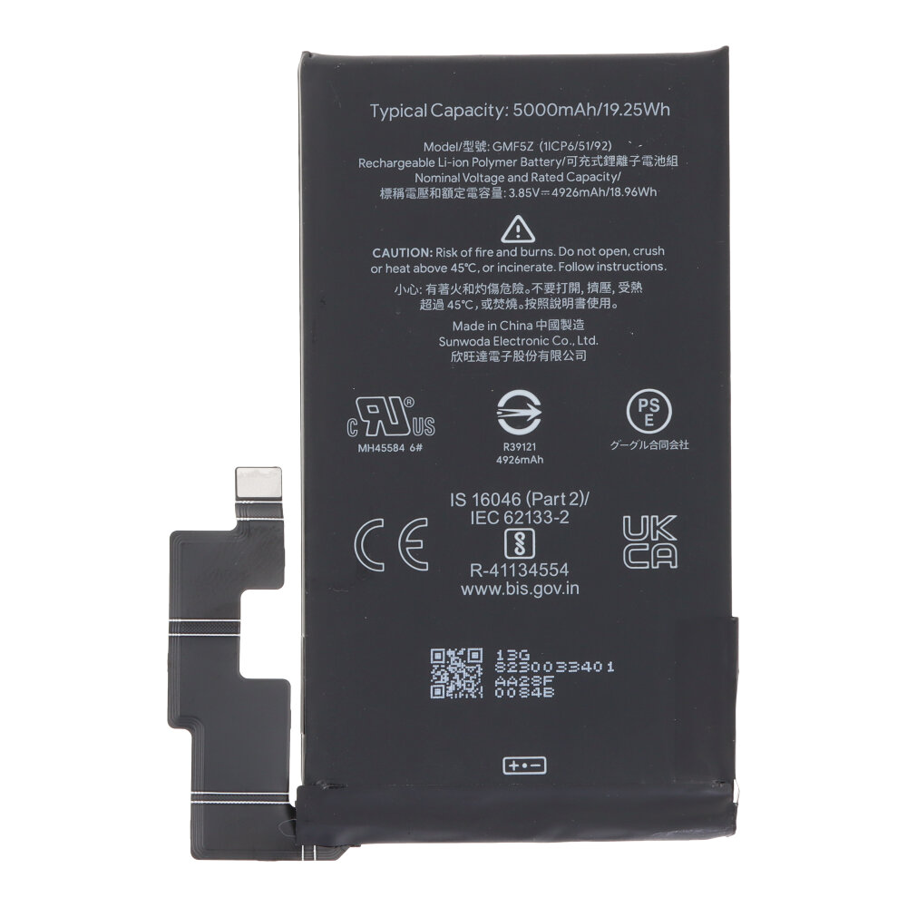 GMF5Z 5000mAh Battery + Battery Adhesive for Google Pixel 7 Pro Premium without Logo