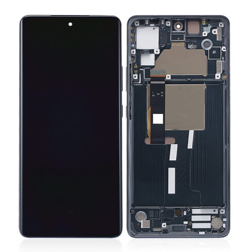 Screen Replacement With Frame for Motorola Edge 30 Fusion Black Premium