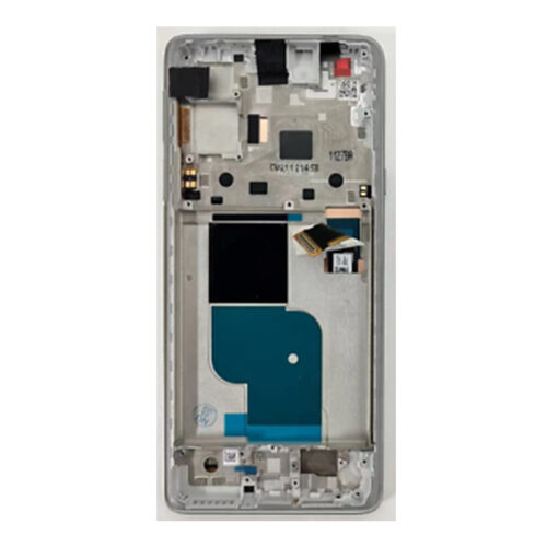 Screen Replacement With Frame for Motorola Edge X30 XT-2201 White Premium(Third Party Glued)
