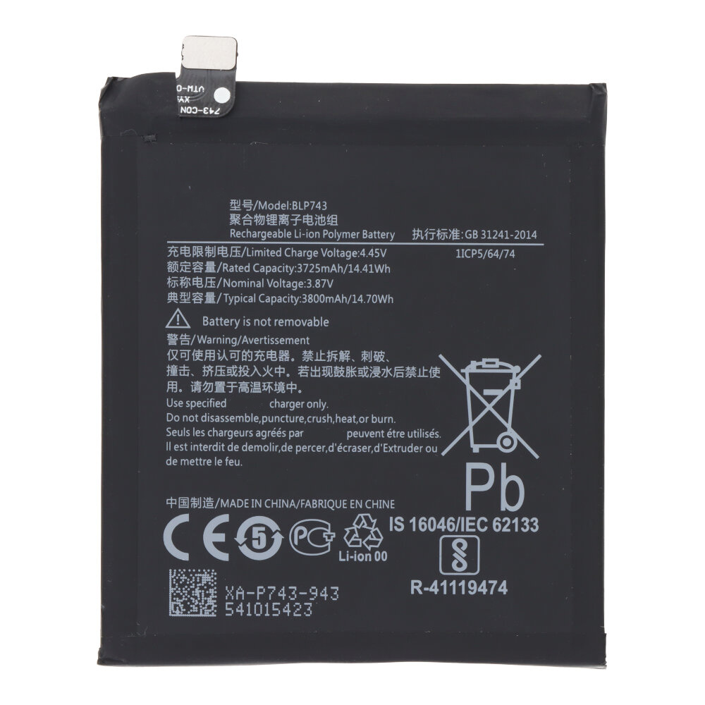 BLP743 3800mAh Battery + Battery Adhesive for OnePlus 7T OEM