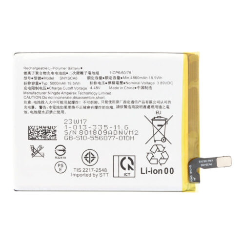SNYSCA6 5000mAh Battery + Battery Adhesive for Sony Xperia 1 IV/10 IV/5 IV/10 V/5 V OEM