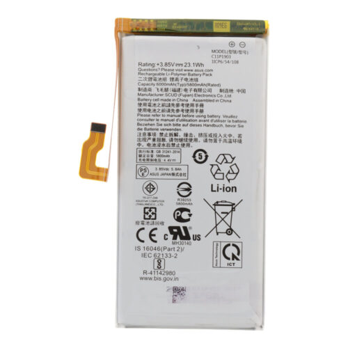 C11P1903 6000mAh Battery + Battery Adhesive for Asus ROG Phone 3 ZS661KS/ROG Phone 3 Strix OEM without Logo