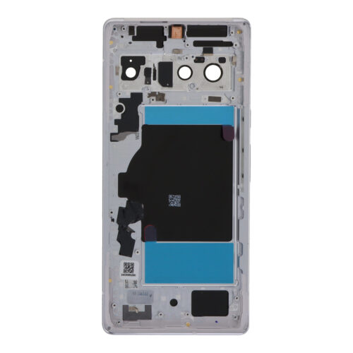 Middle Frame + Battery Door + Back Camera Lens and Bezel for Google Pixel 6 Pro White Premium