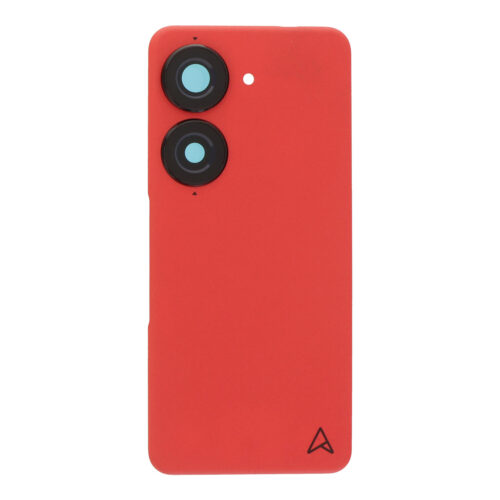 Battery Door + Battery Door Adhesive + Back Camera Lens and Bezel for Asus Zenfone 10 Eclipse Red Premium