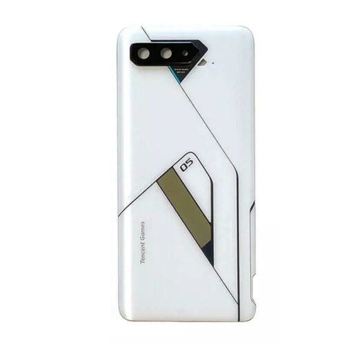 Battery Door + Battery Door Adhesive + Back Camera Lens and Bezel for Asus ROG Phone 5 Ultimate White Premium