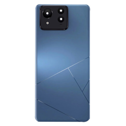 Battery Door + Battery Door Adhesive + Back Camera Lens and Bezel for Asus Zenfone 11 Ultra Blue Premium