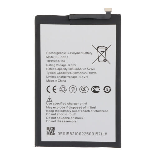 BL-58BX 6000mAh Battery + Battery Adhesive for Infinix Hot 9 Play/Hot 10 Play/Hot 11 Play/Hot 12 Play OEM without Logo