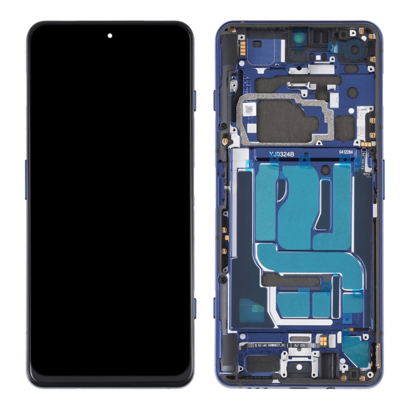 Screen Replacement With Frame for Xiaomi Black Shark 4 Pro Blue Premium(Third Party Glued)