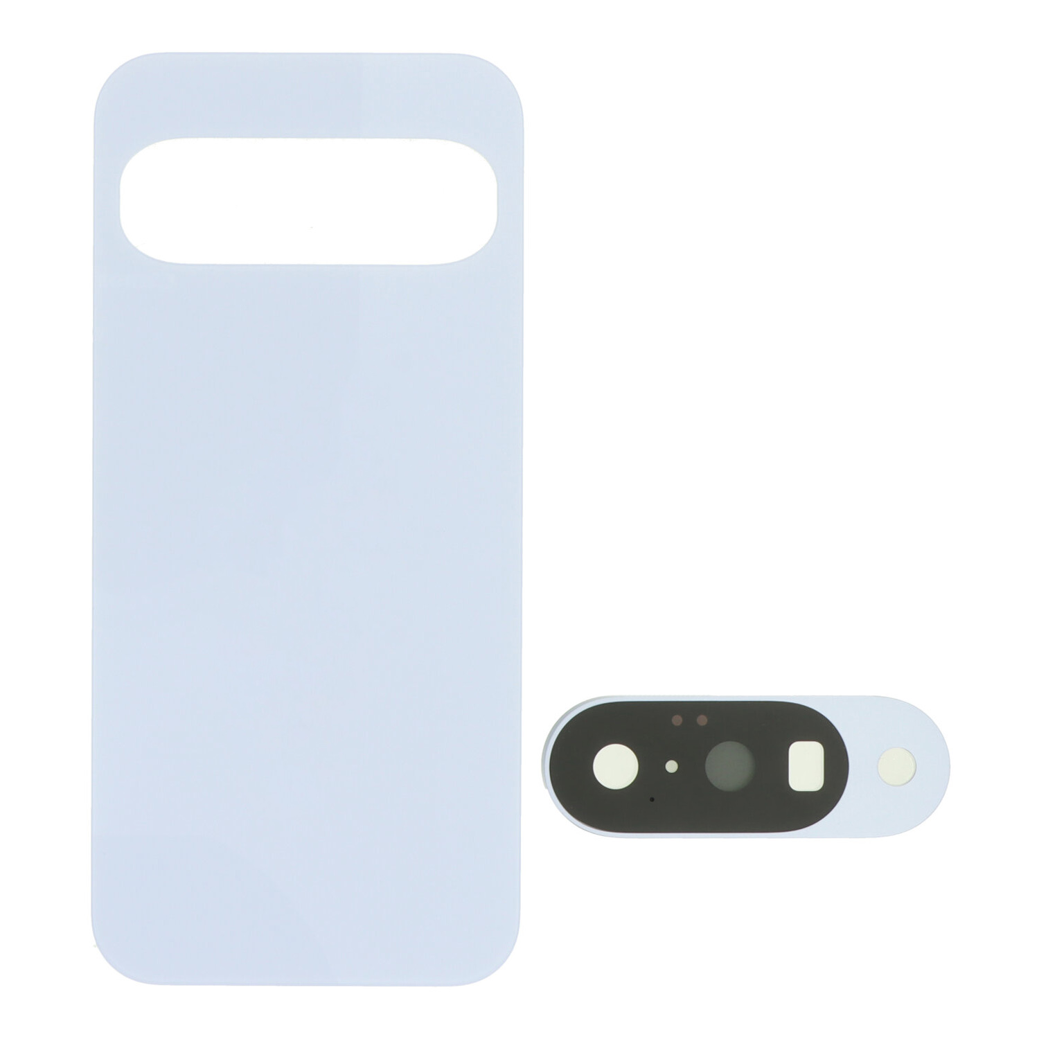 Battery Door + Battery Door Adhesive + Back Camera Lens and Bezel for Google Pixel 10 Glacier Blue OEM