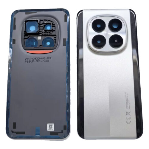 Battery Door + Battery Door Adhesive + Back Camera Lens and Bezel for Xiaomi Poco M8 Pro 5G Silver Premium
